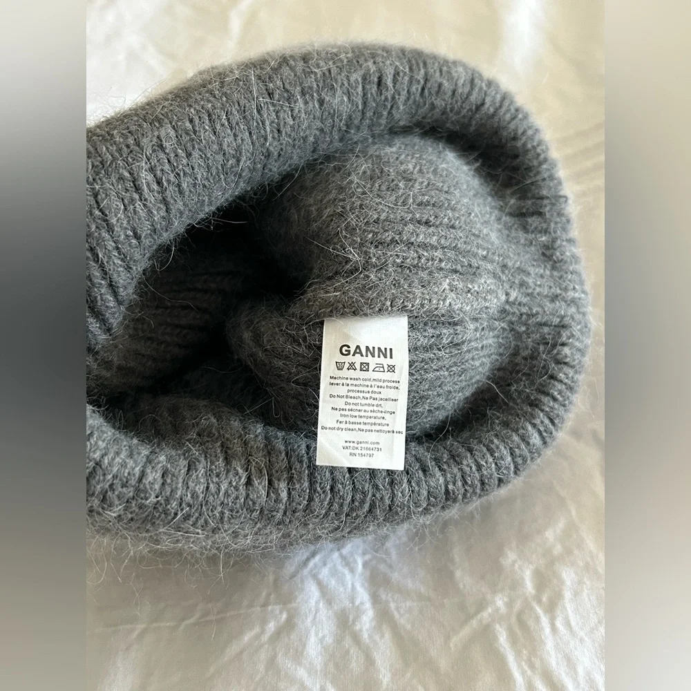 New GANNI gray beanie